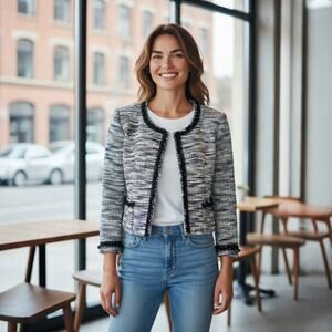 INC International Concepts Lace Trim Tweed Coat - XL